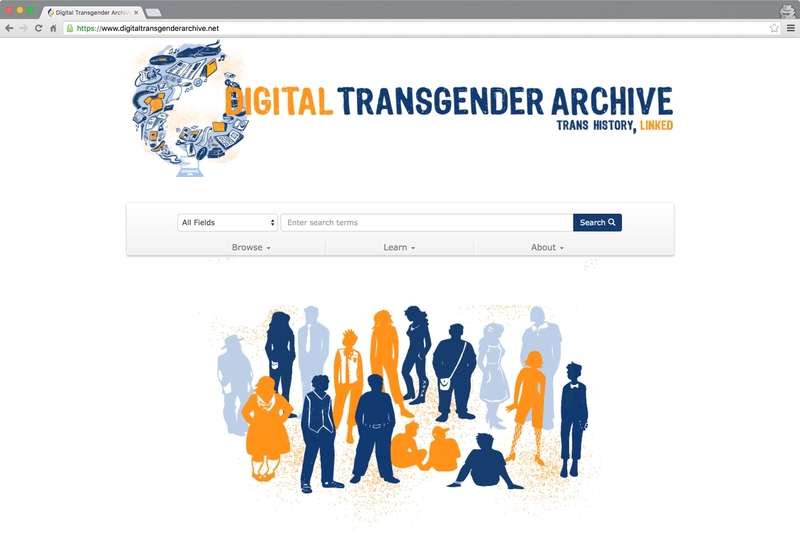 Screen capture of an early version of the Digital Transgender Archive website