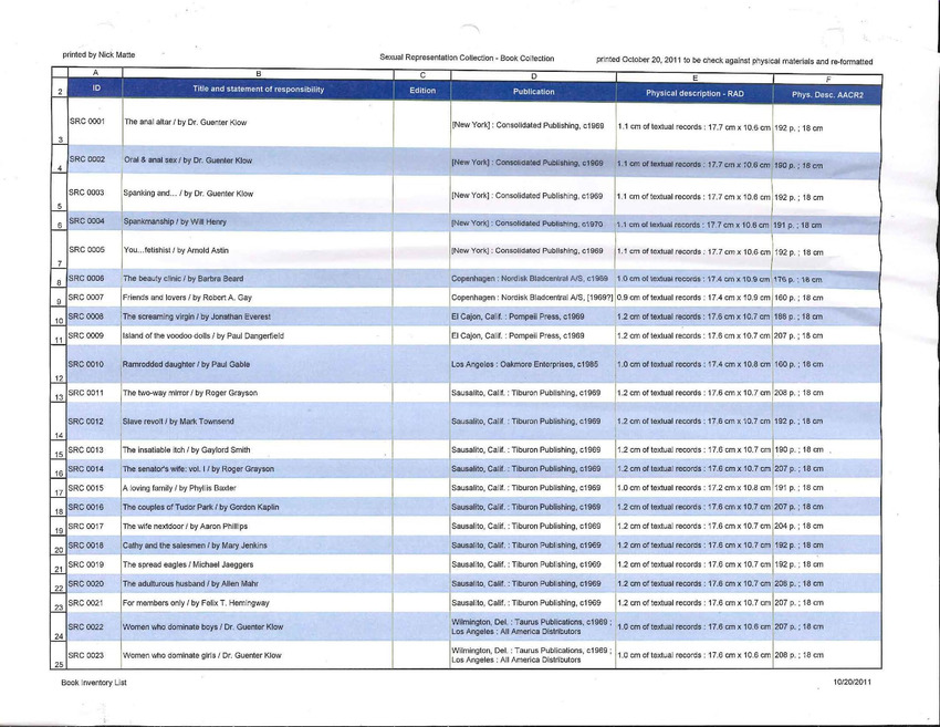 Download the full-sized PDF of SRC Book Collection Finding Aid