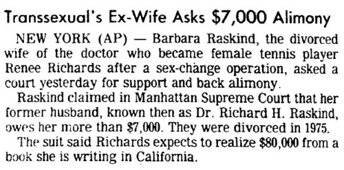 Transsexuals Ex-Wife Asks $7,000 Alimony wife hq pic Transsexuals Ex-Wife Asks $7,000 Alimony