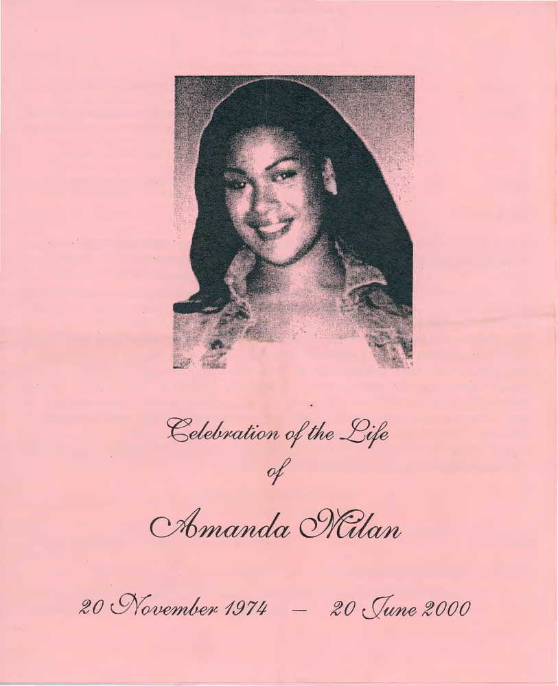 Download the full-sized PDF of Celebration of the Life of Amanda Milan