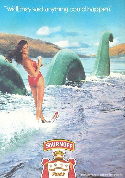 Download the full-sized image of Caroline Cossey in Smirnoff Vodka Advertisement (1980)