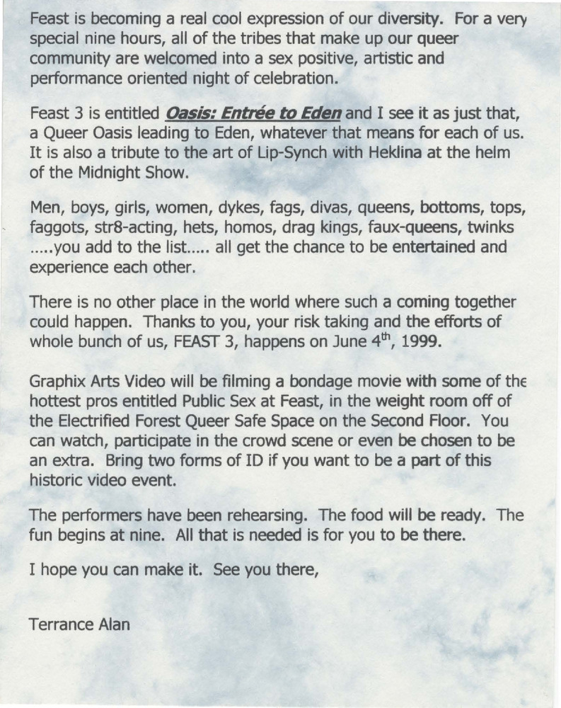 Download the full-sized PDF of Oasis: Entrée to Eden (FEAST 3) invitation