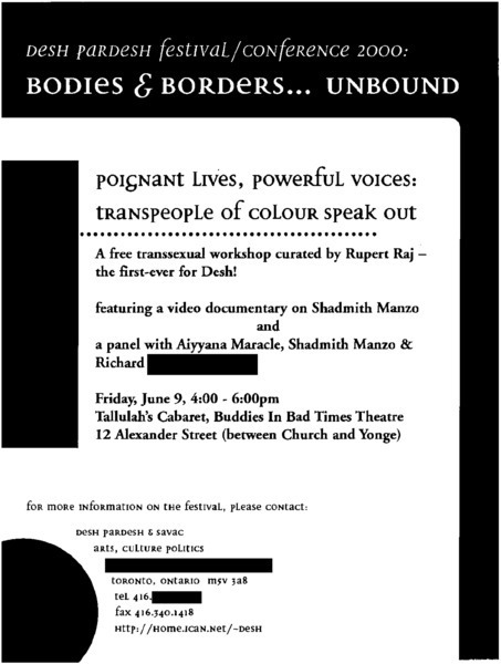 Download the full-sized image of Flyer for "Bodies and Borders...Unbound" Festival/Conference