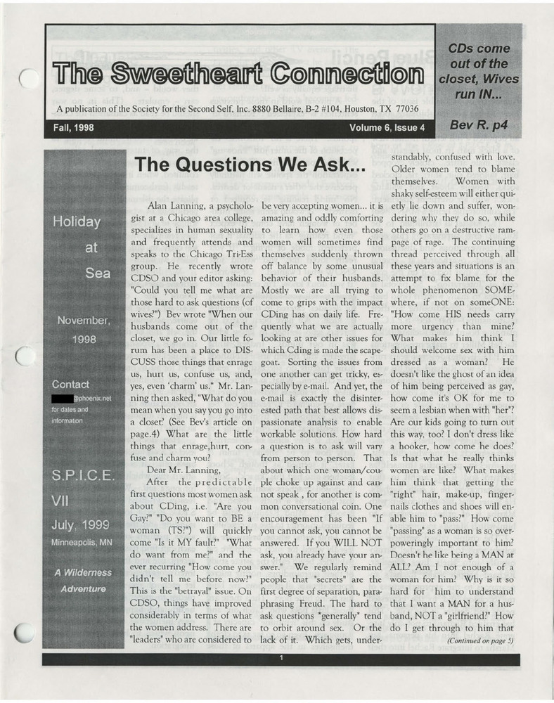 Download the full-sized PDF of The Sweetheart Connection Vol. 6 No. 4 (Fall 1998)