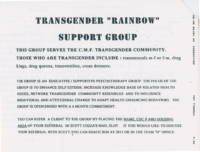 Download the full-sized PDF of Transgender "Rainbow" Support Group