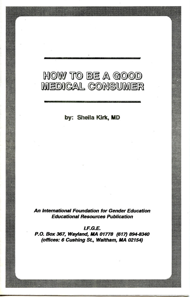 Download the full-sized PDF of How To Be a Good Medical Consumer