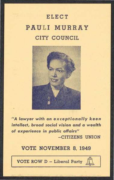 Download the full-sized image of Pauli Murray for City Council Flyer