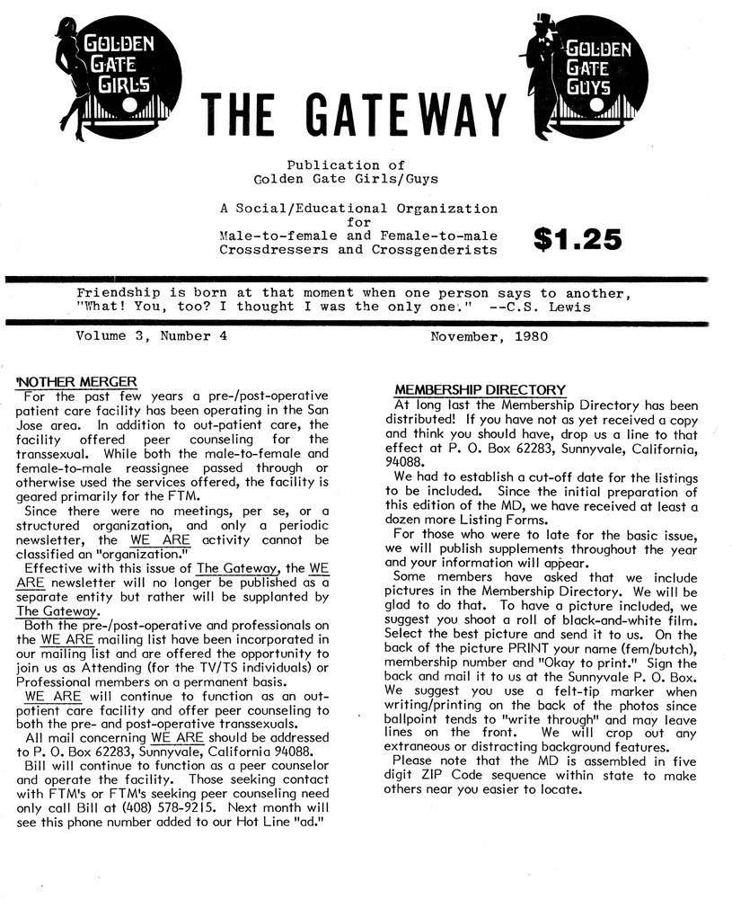 Download the full-sized PDF of The Gateway Vol. 3 No. 4 (November, 1980)