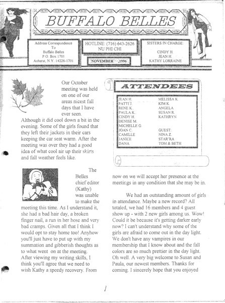 Download the full-sized image of Buffalo Belles Vol. 5 No. 11 (November, 1996)