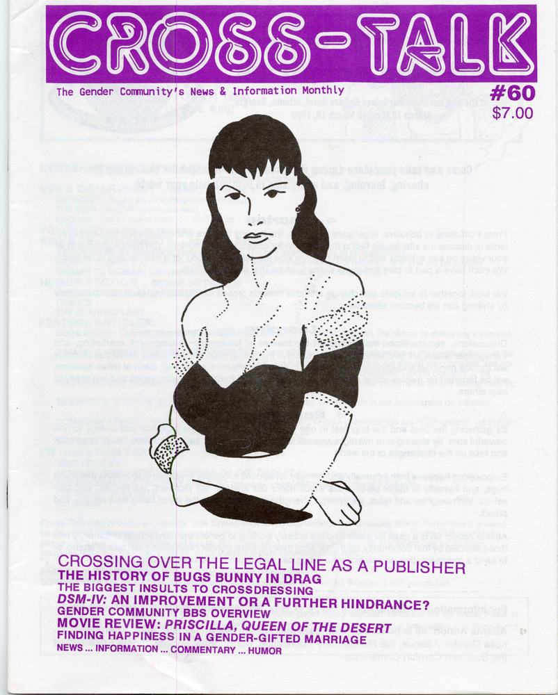 Download the full-sized PDF of Cross-Talk: The Transgender Community News & Information Monthly, No. 60 (October, 1994)