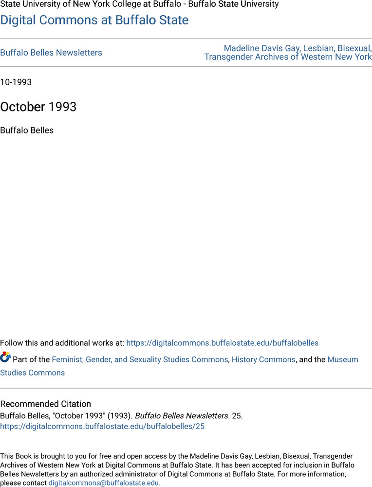 Download the full-sized PDF of Buffalo Belles Vol. 2 No. 10 (October, 1993)
