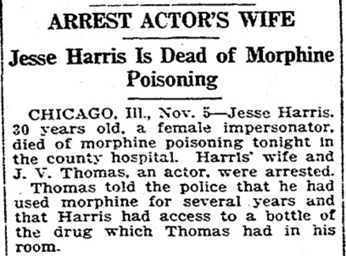 Download the full-sized image of Arrest Actor's Wife: Jesse Harris Is Dead of Morphine Poisoning