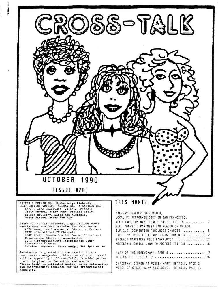 Download the full-sized PDF of Cross-Talk: The Transgender Community News & Information Monthly, No. 20 (October, 1990)