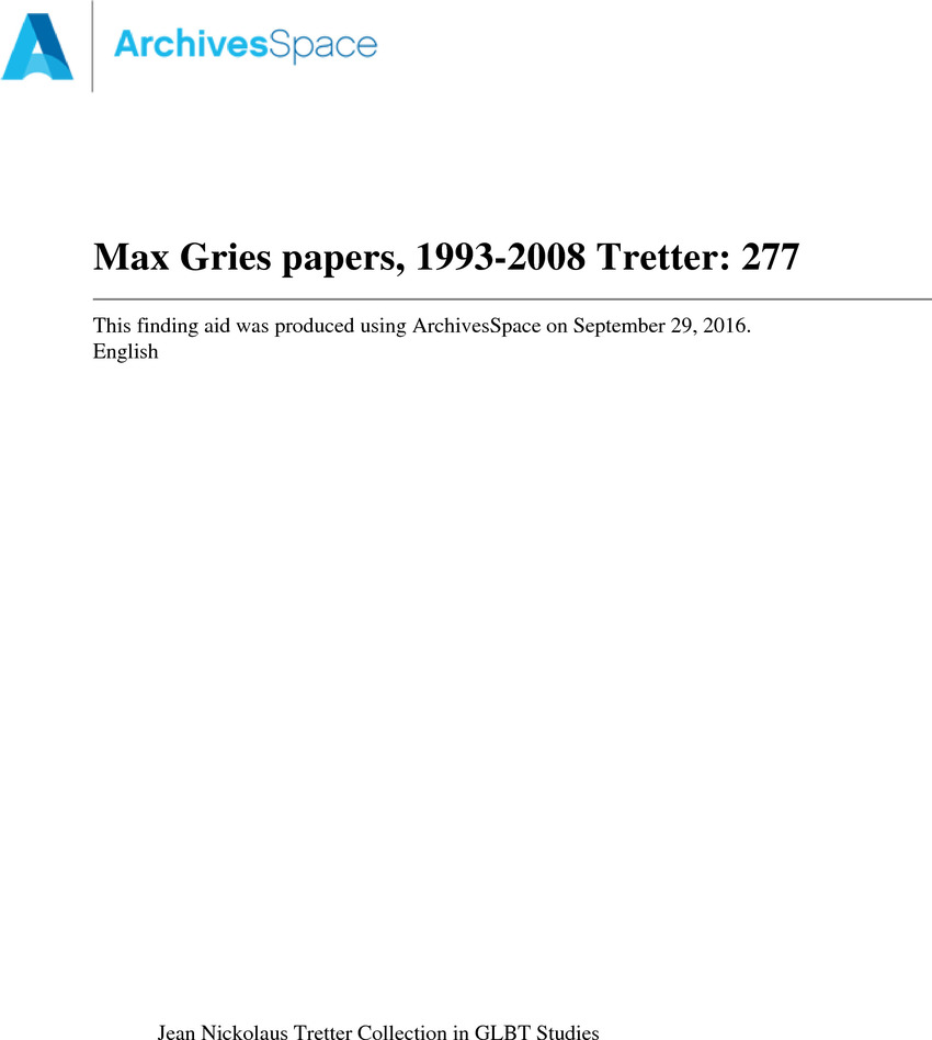 Download the full-sized PDF of Max Gries Papers, 1993-2008