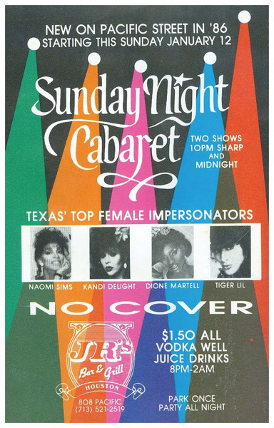 Download the full-sized image of Sunday Night Cabaret at JR.'s Bar and Grill (1986)