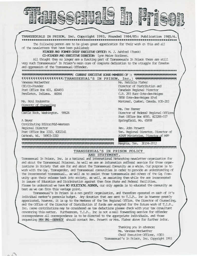 Download the full-sized PDF of Transsexuals in Prison (Unnumbered, c. 1993)
