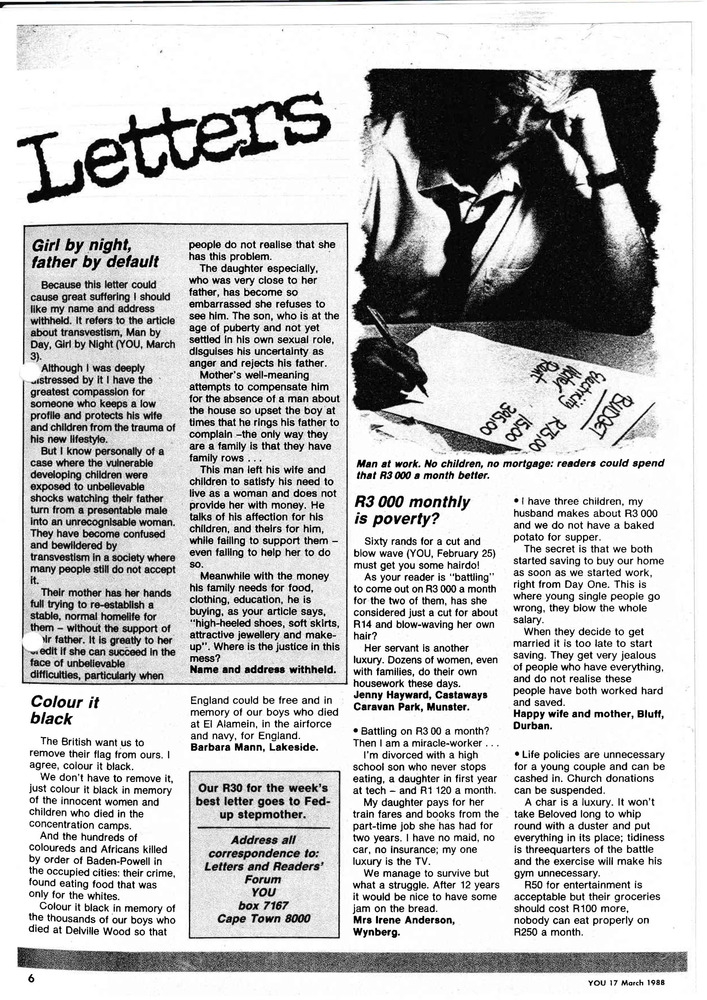 Download the full-sized PDF of YOU Magazine Letters (March 1988)