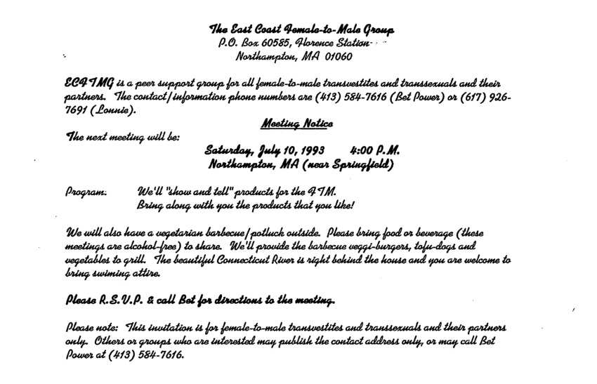 Download the full-sized PDF of July, 1993 Meeting Reminder
