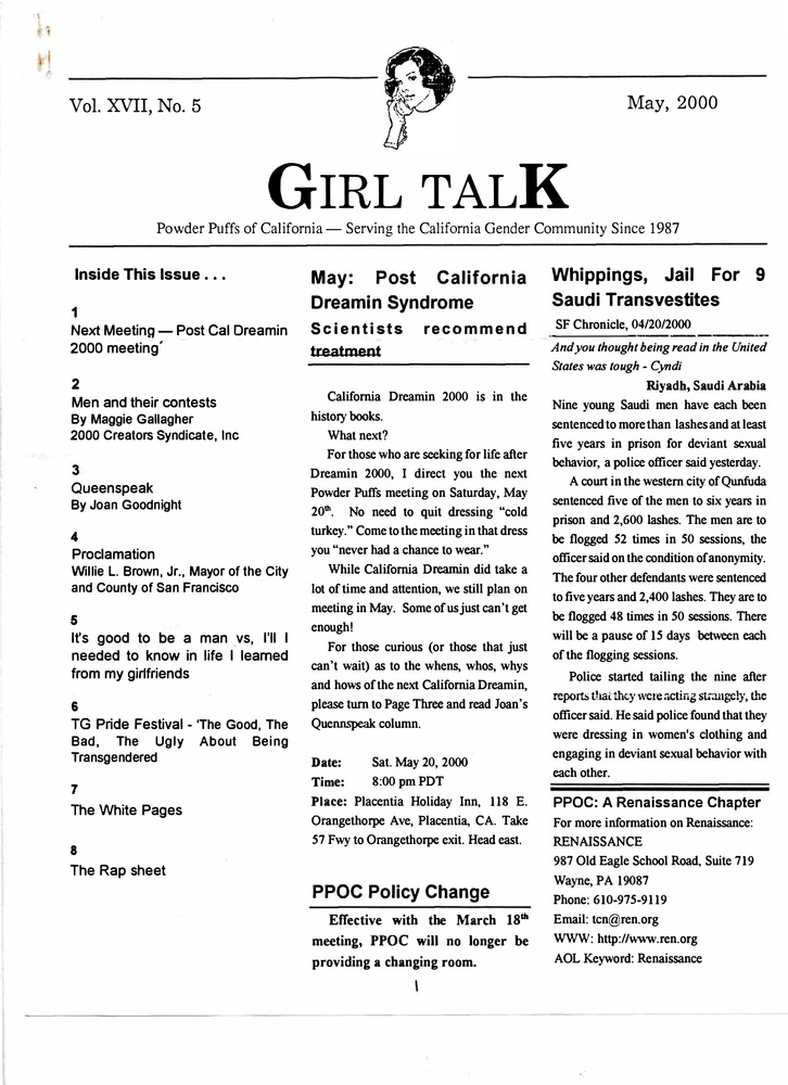 Download the full-sized PDF of Girl Talk, Vol. 17 No. 5 (May, 2000)