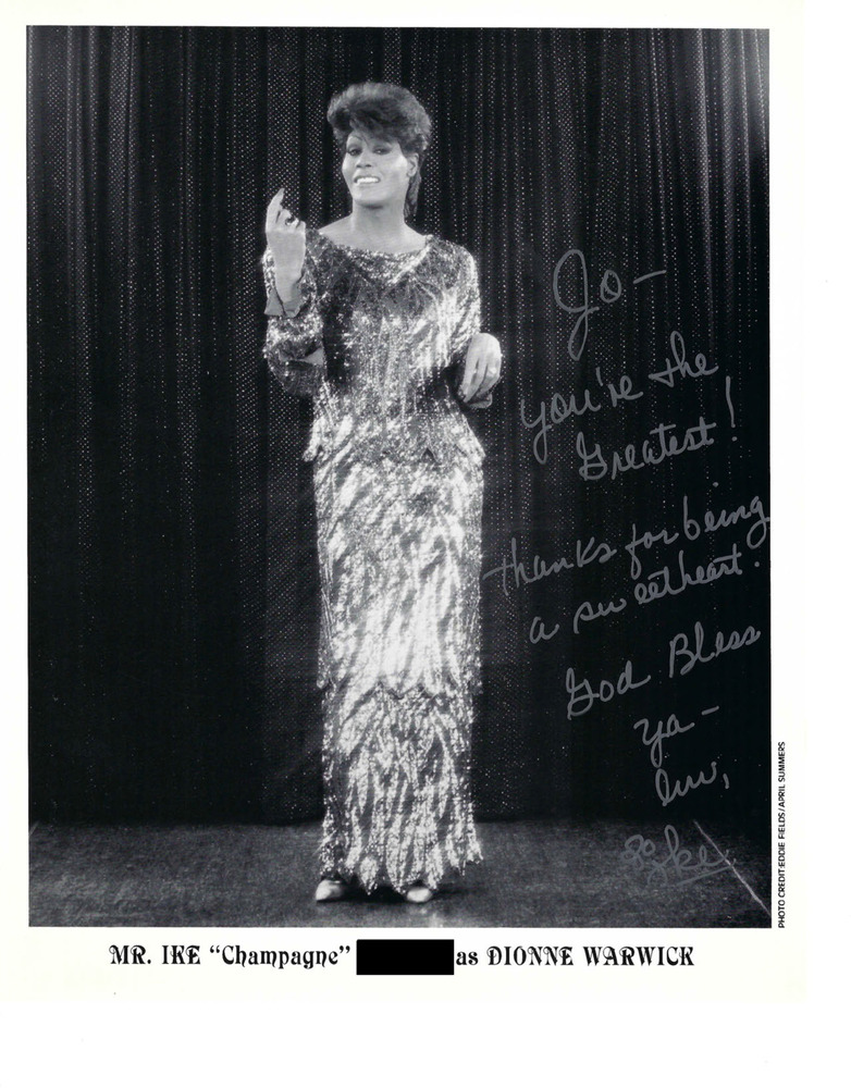Download the full-sized PDF of Mr. Ike Champagne as Dionne Warwick Signed Photo 1