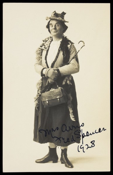 Download the full-sized image of Fred Spencer in drag. Photographic postcard, 192-.