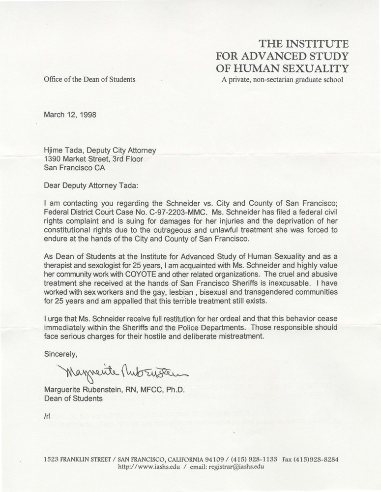 Download the full-sized PDF of Marguerite Rubenstein letter