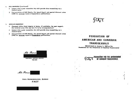 Download the full-sized image of Information about the Federation of American and Canadian Transsexuals (FACT)