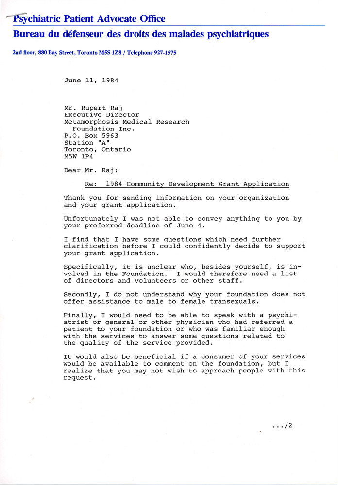 Download the full-sized PDF of Letter from Tyrone S. Turner to Rupert Raj (June 11, 1984)