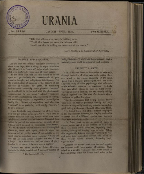 Download the full-sized image of Urania, Nos. 85-90 (1931)