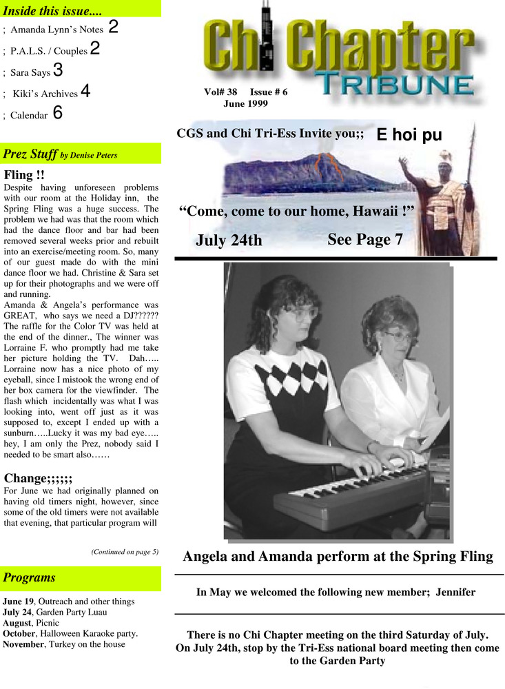Download the full-sized PDF of Chi Chapter Tribune Vol. 38 Iss. 06 (June, 1999)