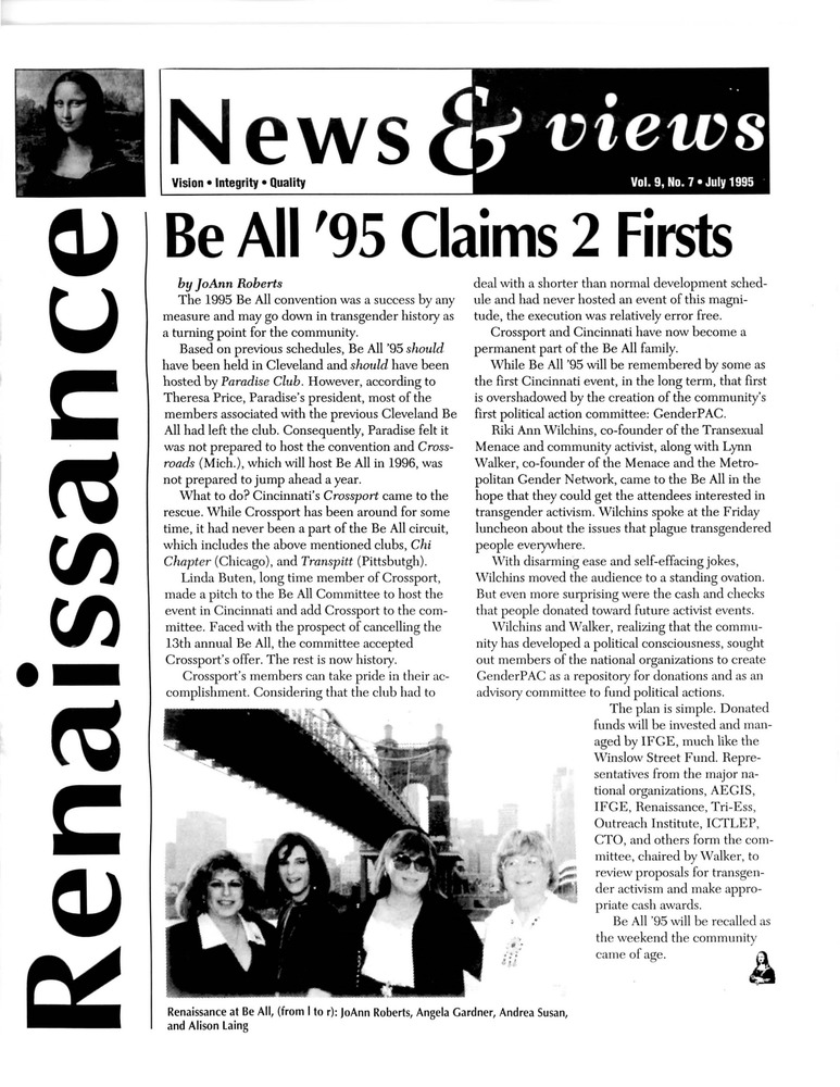 Download the full-sized PDF of Renaissance News & Views, Vol. 9 No. 7 (July 1995)