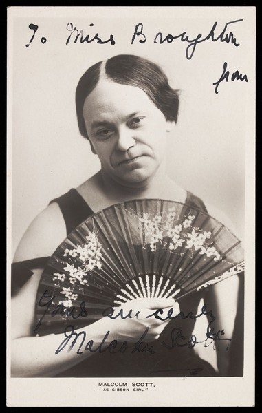 Malcolm Scott as Gibson Girl published by Hugo Lang & Co bromide postcard print, 1900s NPG Ax160091