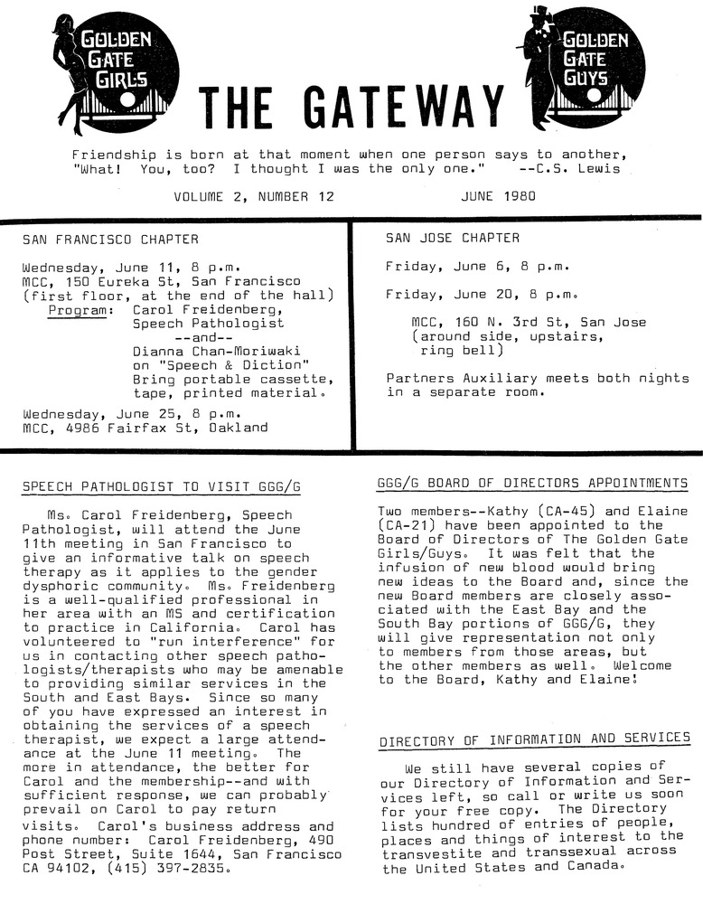 Download the full-sized PDF of The Gateway Vol. 2 No. 12 (June, 1980)