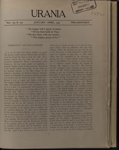 Download the full-sized image of Urania, Nos. 139-142 (1940)