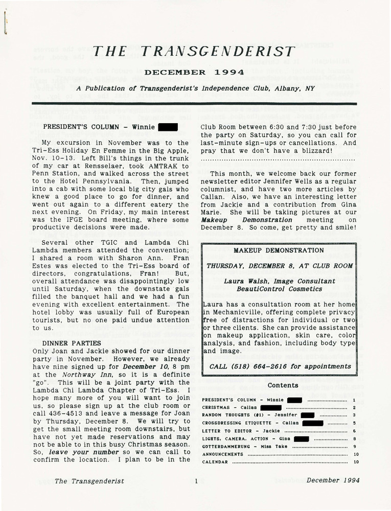 Download the full-sized PDF of The Transgenderist (December, 1994)