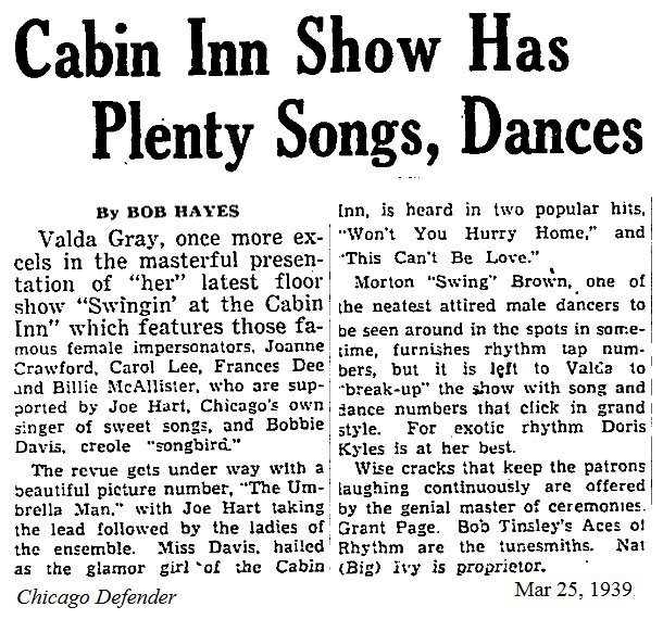 Download the full-sized image of Cabin Inn Show Has Plenty Songs, Dances