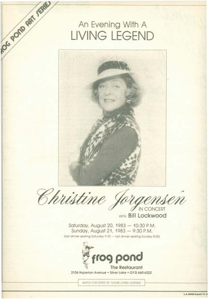 Download the full-sized image of An Evening with a Living Legend: Christine Jorgensen