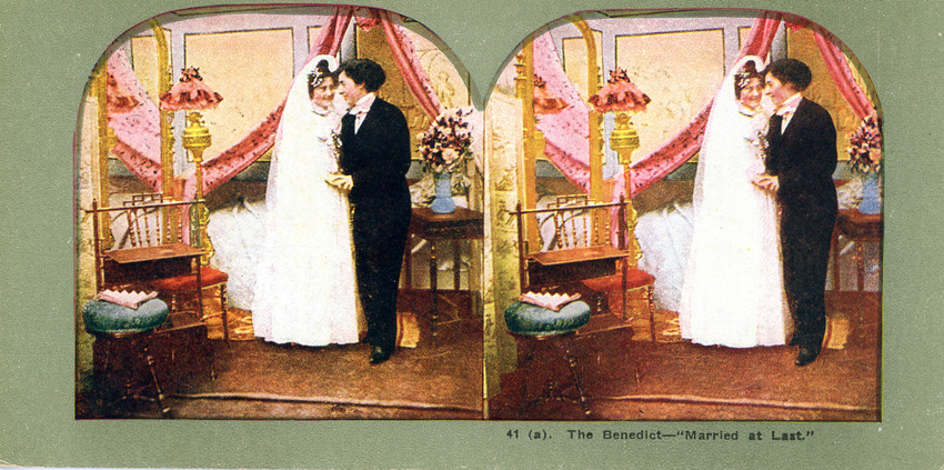 Download the full-sized image of Stereoscopic Card of an All-Female Marriage