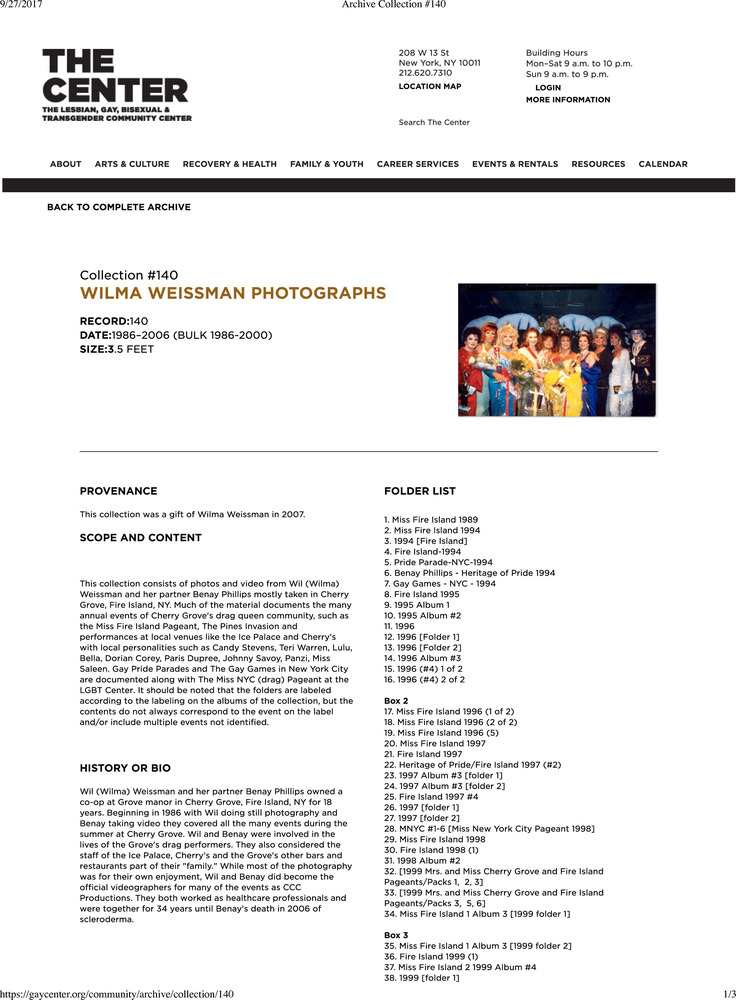 Download the full-sized PDF of Wilma Weissman Photographs