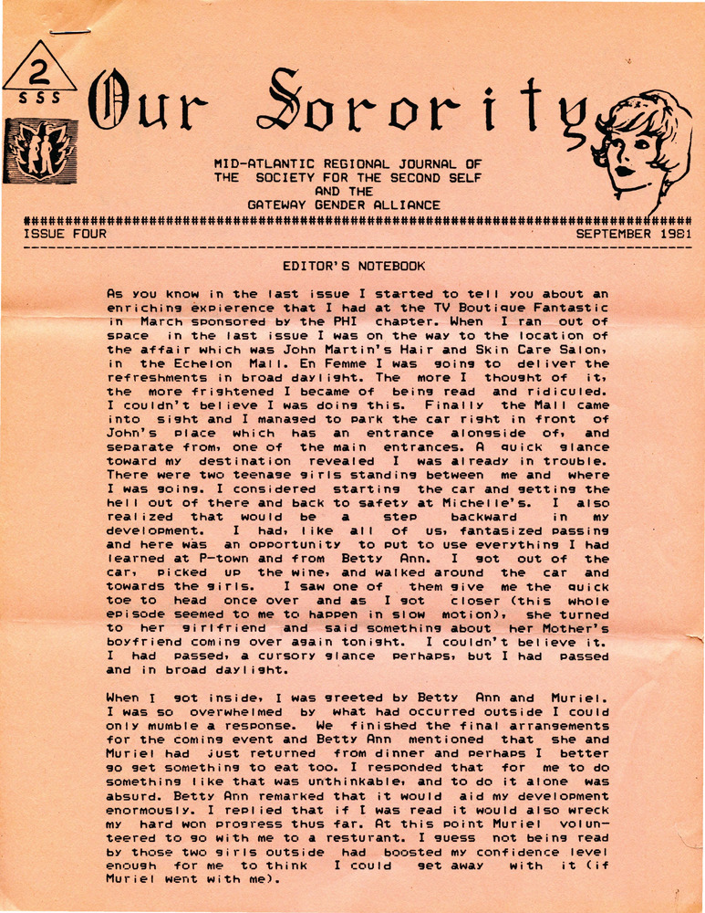 Download the full-sized PDF of Our Sorority Issue 4 (September 1981)
