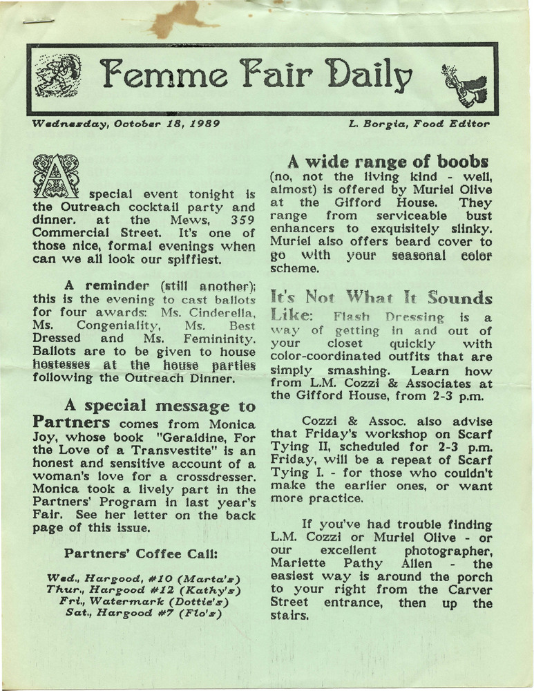 Download the full-sized PDF of Femme Fair Daily (October 18, 1989)