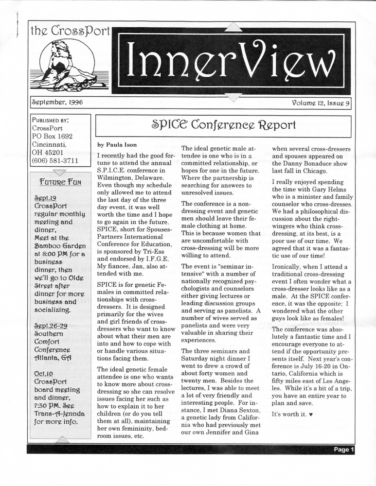 Download the full-sized PDF of Cross-Port InnerView, Vol. 12 No. 9 (September, 1996)