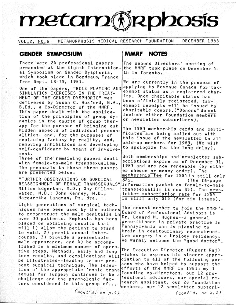 Download the full-sized PDF of Metamorphosis Vol. 2, No. 6 (December 1983)