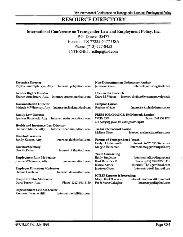 Download the full-sized PDF of ICTLEP, Inc., Resource Directory (July 1996)