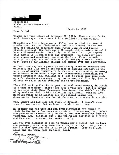 Download the full-sized image of Letter from Rupert Raj to Daniel (April 2, 1990)