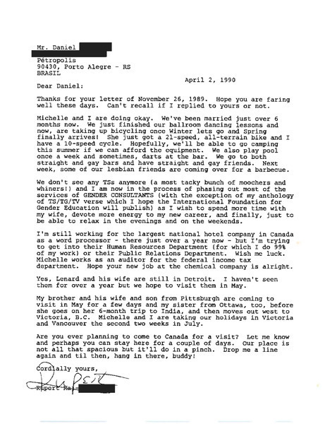 Download the full-sized image of Letter from Rupert Raj to Daniel (April 2, 1990)