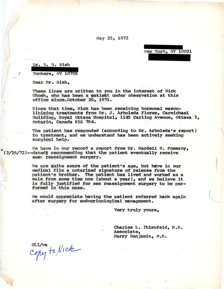 Download the full-sized PDF of Letter from Charles L. Ihlenfield to B. B. Rish (May 25, 1972)