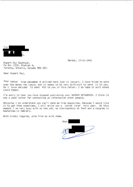 Download the full-sized image of Letter from Jean [redacted] to Rupert Raj (January 17, 1990)