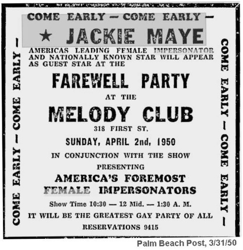 Download the full-sized image of Jackie Maye at the Farewell Party at the Melody Club