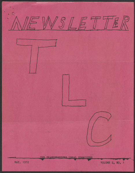 Download the full-sized image of Transvestites Legal Committee newsletter Vol. 2, No. 1